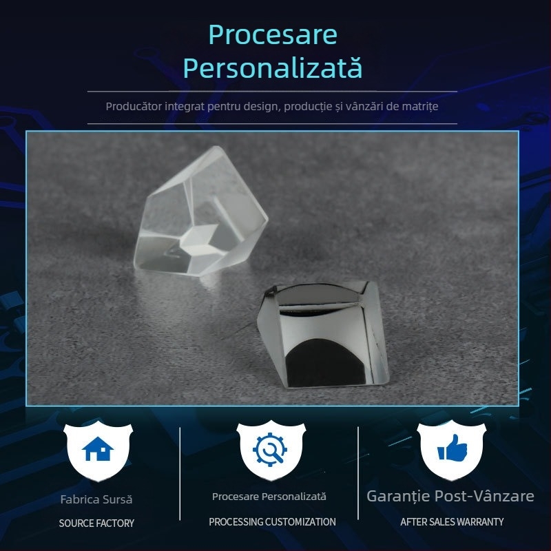 Sticlă optică, prismă de acoperiș cu unghi drept, prismă-lentă lipită, 12.5 mm