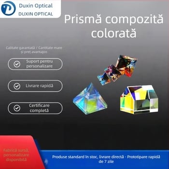 Procesare personalizată a sticlei optice prismatice convexe, lentile prismatice colorate și lentile acoperite lipite