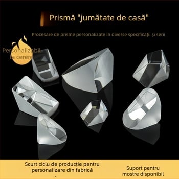 Prismă de tip acoperiș, prismă jumătate de acoperiș și prismă de reflexie în unghi drept, dimensiuni 16.5/14.5/12.5 mm