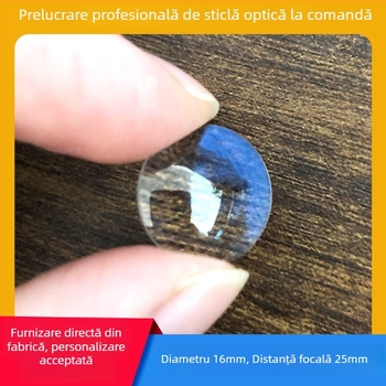Lentilă meniscă, diametru 16 mm, și lentilă plan-convexă, lentile lipite în sticlă optică HD, accesorii optice