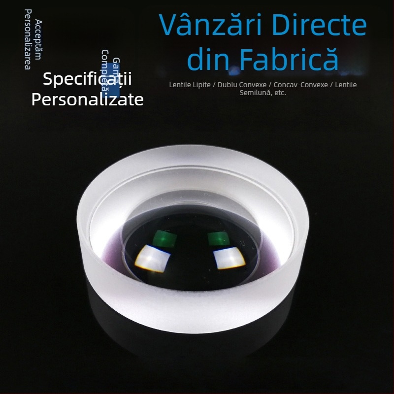 Lentilă concavă dublă din sticlă optică, lentilă concavă mare pentru vizare și proiecție