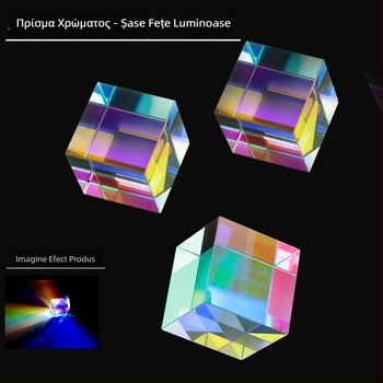 Cub prismatic din sticlă – ornament de Crăciun, cadou creativ