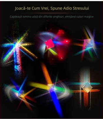Cub prismatic din sticlă – ornament de Crăciun, cadou creativ