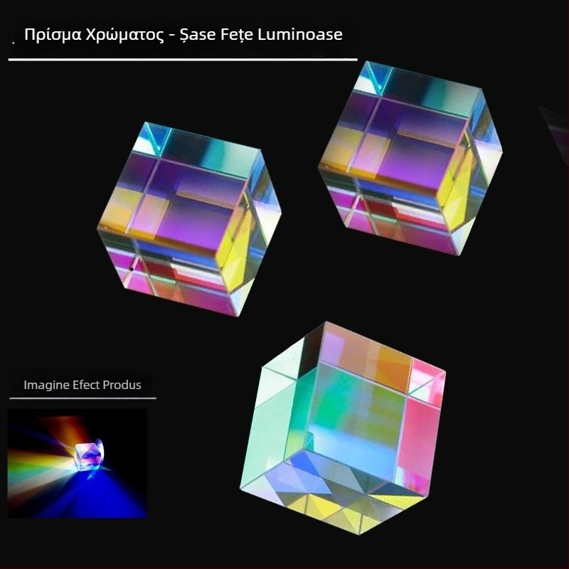 Cub prismatic din sticlă – ornament de Crăciun, cadou creativ