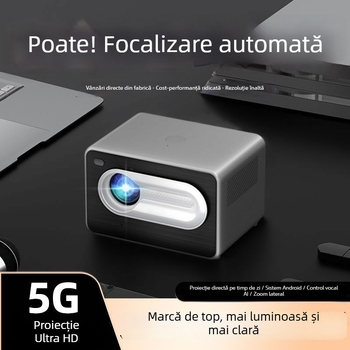 Proiector inteligent 1080P pentru dormitor și birou de acasă, Wi‑Fi – proiecție ultra clară pe perete alb