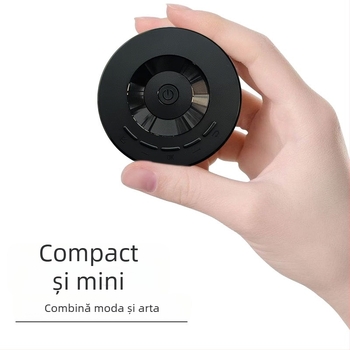 Proiector circular compact cu oglindire a ecranului prin cablu, compatibil Android și iPhone, redare MP4 prin USB, 1080p