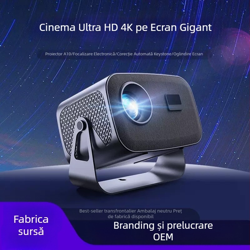 A10 Proiector pentru acasă 1080p, 200 ANSI lumens, proiecție Full HD compactă