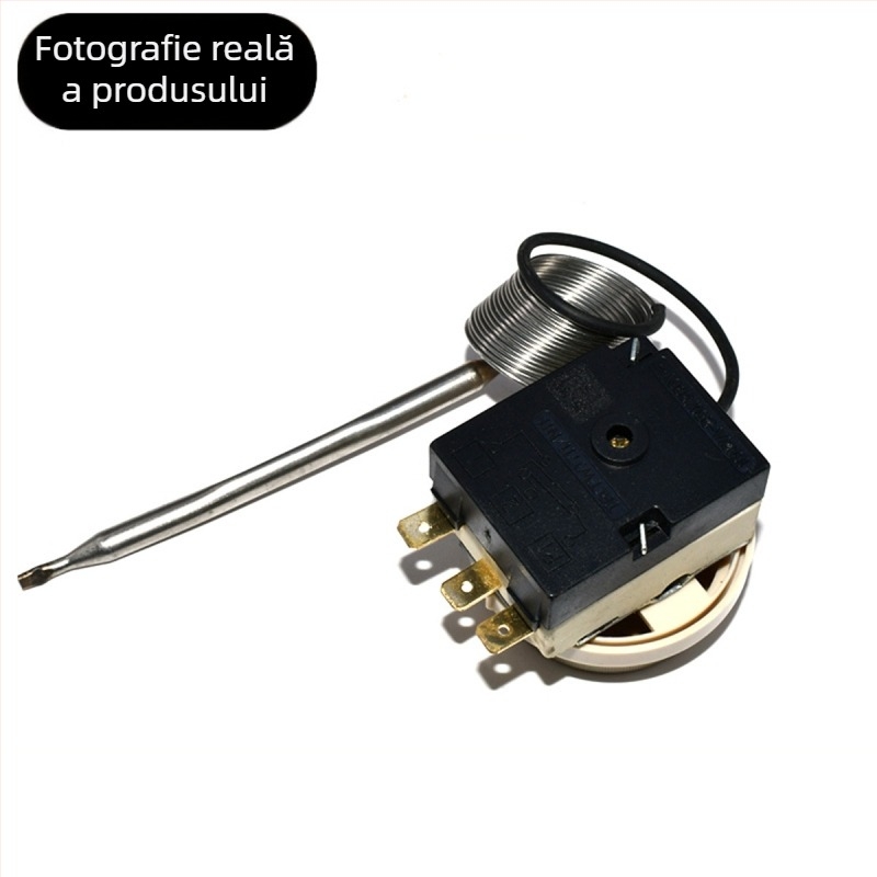 Termostat universal pentru frigider şi congelator, reglaj mecanic prin buton, controlul temperaturii ±30°C