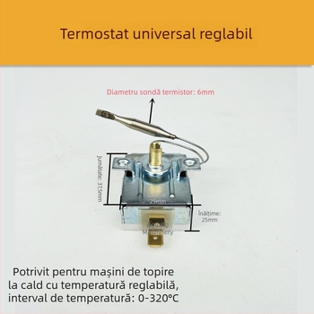 Mașină de sudură prin topire pentru țevi PPR, cu termostat de temperatură constantă, regulator mecanic de temperatură și întrerupător electronic de reglare a temperaturii