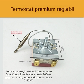 Mașină de sudură prin topire pentru țevi PPR, cu termostat de temperatură constantă, regulator mecanic de temperatură și întrerupător electronic de reglare a temperaturii
