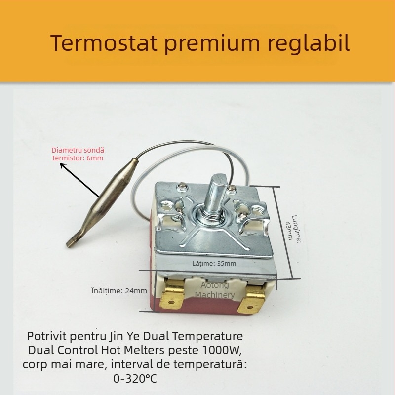 Mașină de sudură prin topire pentru țevi PPR, cu termostat de temperatură constantă, regulator mecanic de temperatură și întrerupător electronic de reglare a temperaturii