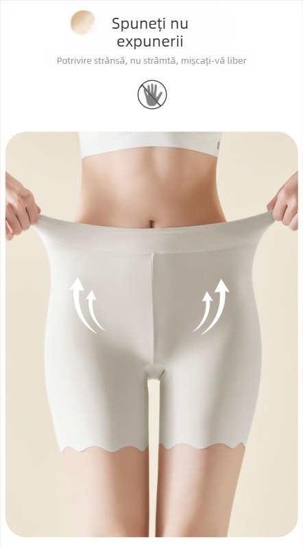 Șorturi de siguranță din mătase gheață pentru femei, subțiri de vară, anti-expunere, margine netedă, plus size, lungime Capri