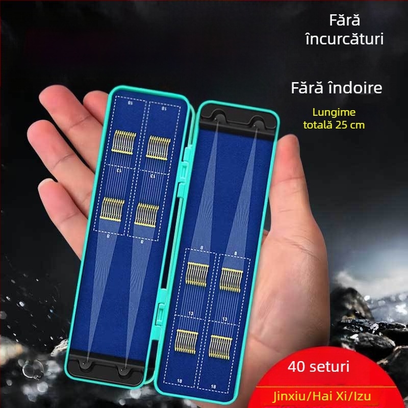 Set de 40 de cârlige dublate Toray, cu fir scurt, legate manual, cu manșete aurii, cu vârfuri cu dinți pentru prevenirea încâlcirii