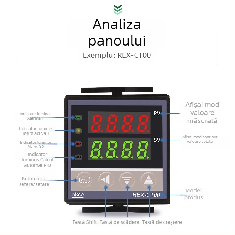 Regulator de temperatură REX-C100-C400-C700-C900 cu afișaj digital și control automat