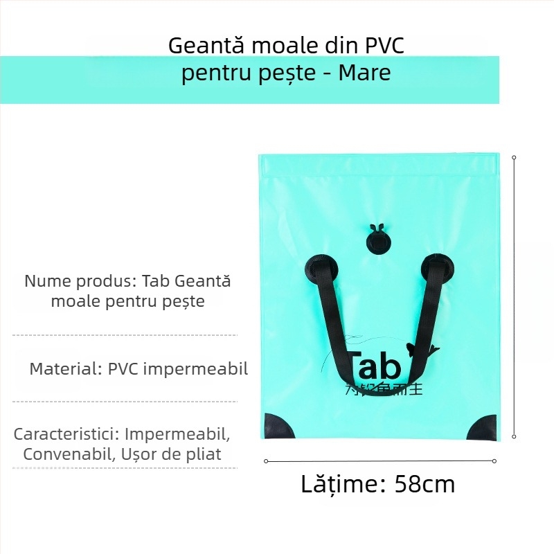 Geantă multifuncțională pentru depozitare echipament de pescuit, cu buzunar pentru pești vii, portabilă