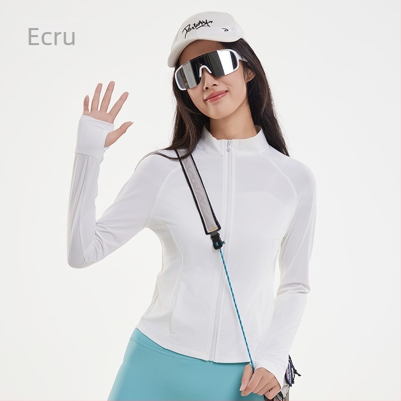 Jachetă ușoară cu protecție UV pentru femei, cu guler înalt, croială slim, vară