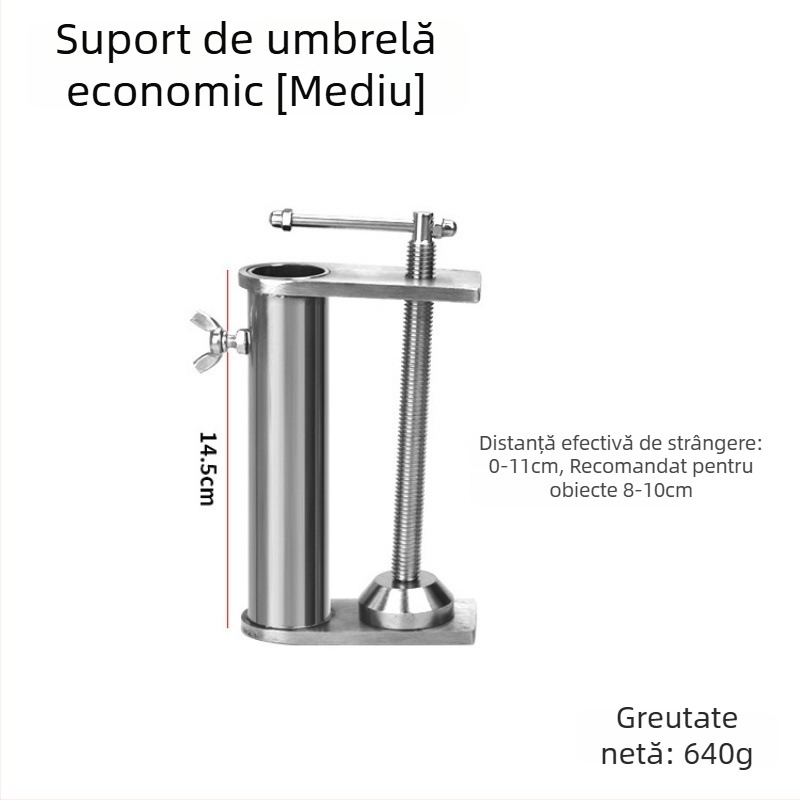 Suport din oțel inoxidabil anti-vânt pentru undiță, fixare pe balustrada podului, coș de plasă pentru plută, clips pentru umbrelă și suport de fixare a echipamentului de pescuit