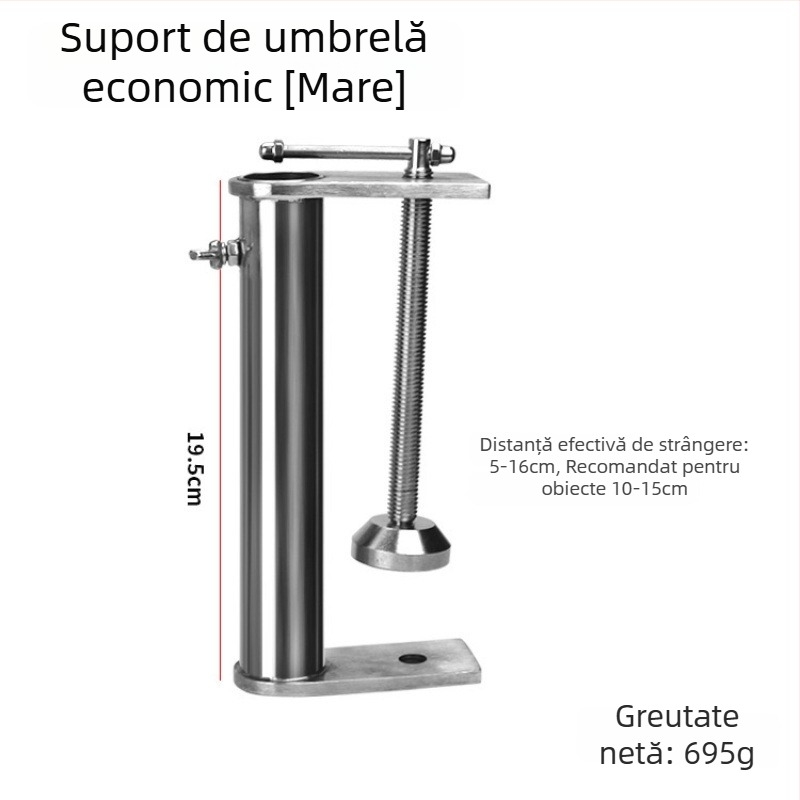 Suport din oțel inoxidabil anti-vânt pentru undiță, fixare pe balustrada podului, coș de plasă pentru plută, clips pentru umbrelă și suport de fixare a echipamentului de pescuit