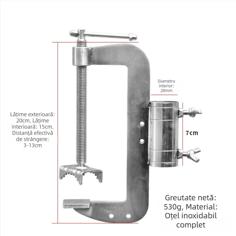 Suport din oțel inoxidabil anti-vânt pentru undiță, fixare pe balustrada podului, coș de plasă pentru plută, clips pentru umbrelă și suport de fixare a echipamentului de pescuit
