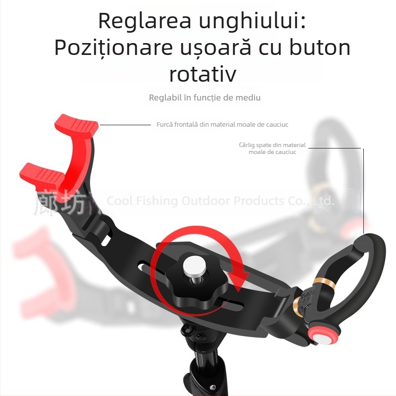 Suport pentru undițe în stil turret, din aliaj de aluminiu, pliabil, cu rotație multi-direcțională pentru pescuit marin și din barcă