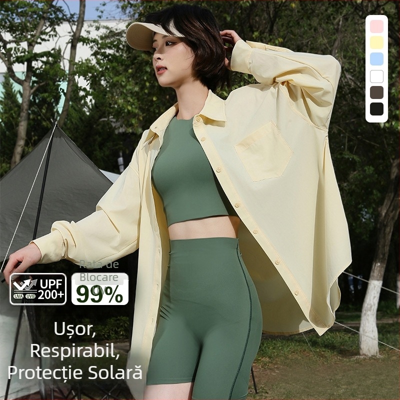 Bluza-jachetă ușoară pentru femei, protecție UV, respirabilă