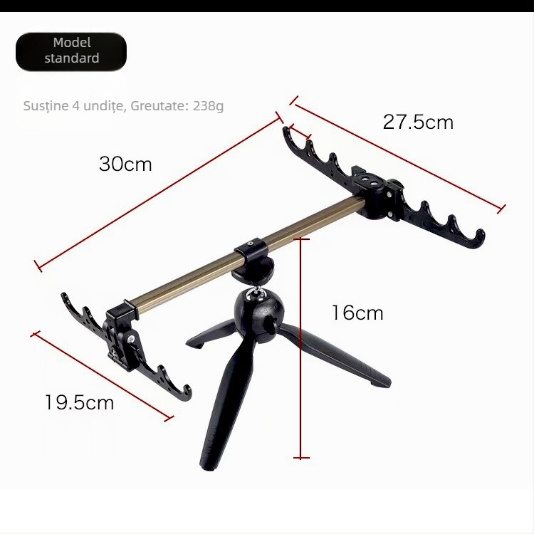 Suport triunghiular pentru pescuitul la gheață cu suport pentru undițe, accesoriu pentru exterior