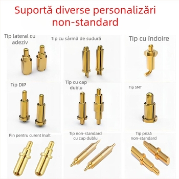 Pogopin sondă cu arc, pin de contact placat cu aur, pin din cupru conductiv, fără oxidare, curent înalt, pin de test pentru încărcare