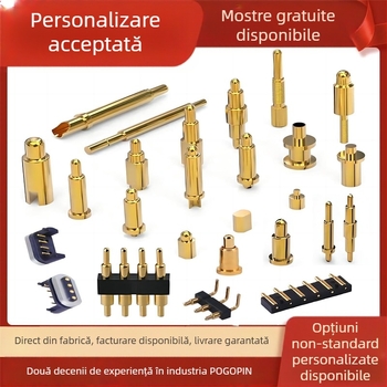 Pogopin sondă cu arc, pin de contact placat cu aur, pin din cupru conductiv, fără oxidare, curent înalt, pin de test pentru încărcare