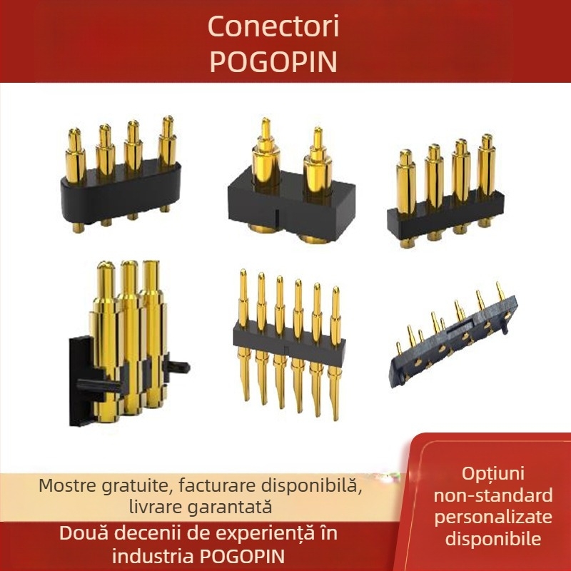 Pogopin sondă cu arc, pin de contact placat cu aur, pin din cupru conductiv, fără oxidare, curent înalt, pin de test pentru încărcare