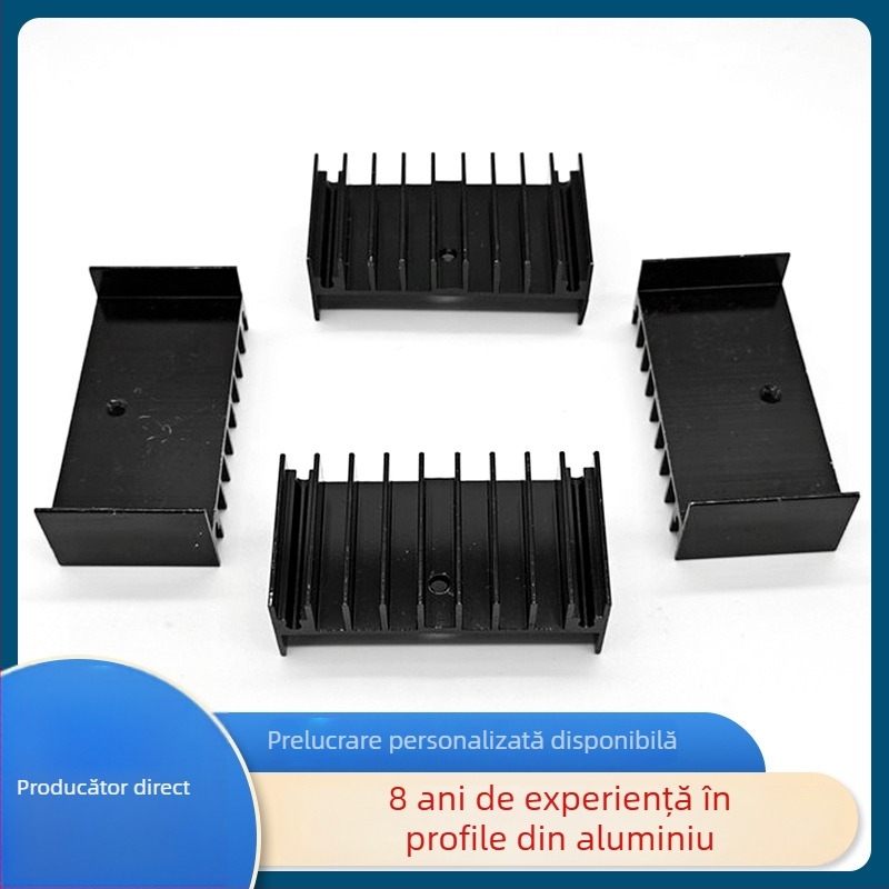 Radiator de înaltă precizie 47×17×25, profil din aluminiu, pentru LED și placă de bază