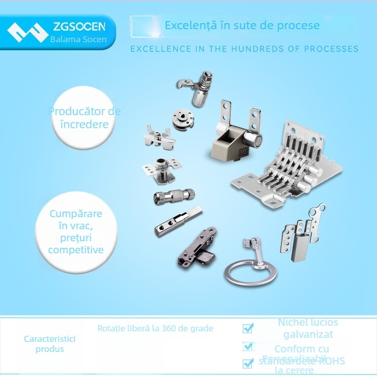 Șarnier amortizator pentru laptop, rotație la 360°, axă hardware mică 352-1
