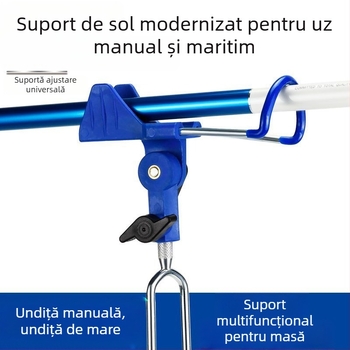 Suport pentru undiță din oțel inoxidabil, cu bază de fixare în teren, pentru uz marin