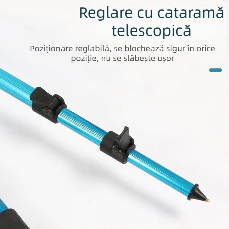 Suport portabil pentru undițe de pescuit în aer liber, braț telescopic de aruncare, stâlp de sol din aliaj de aluminiu