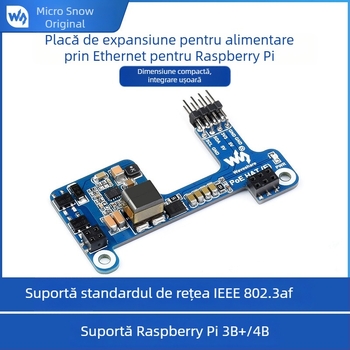 Placă PoE Ethernet pentru Raspberry Pi, compatibilă cu Raspberry Pi 3B+/4B, 802.3af