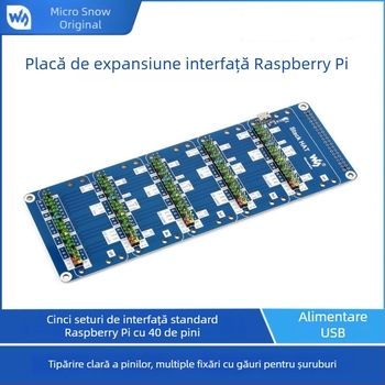 Light Snow placă de extindere GPIO pentru Raspberry Pi 4B/3B+ cu alimentare externă USB