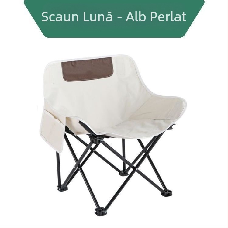 Scaun Moon pliabil, portabil, cu spate, pentru camping în aer liber – ultraușor