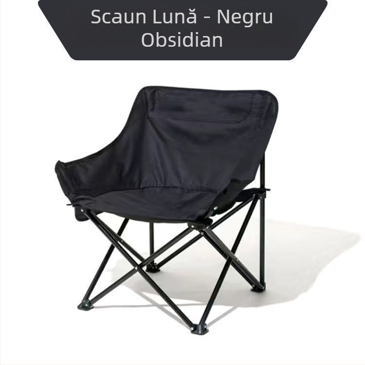 Scaun Moon pliabil, portabil, cu spate, pentru camping în aer liber – ultraușor