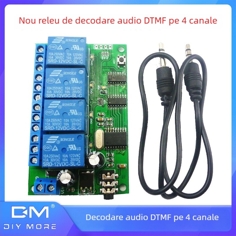 Releu cu 4 canale pentru decodare audio DTMF, 12V modul de control la distanță AD22B04