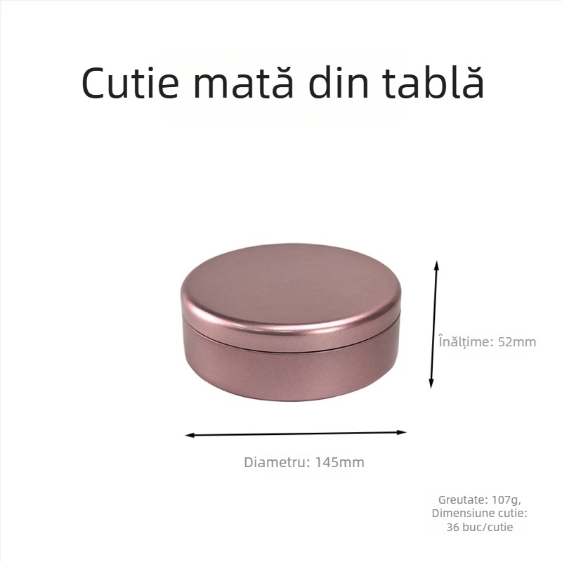 Cutie rotundă din metal pentru Pu'er tea cake și fursecuri, sigilată