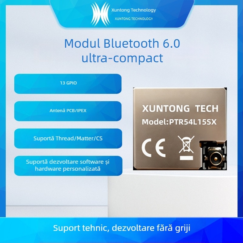 Modul Bluetooth 6.0 cu consum redus PTR54L15SX, procesor dual-core, pentru dispozitive inteligente purtabile și IoT industrial