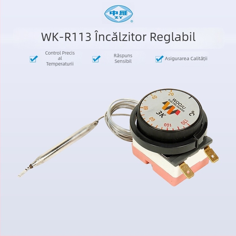 WK-R113 Termostat mecanic reglabil pentru ustensile de bucătărie și boiler de apă, protecție la supraîncălzire, 40-300°C