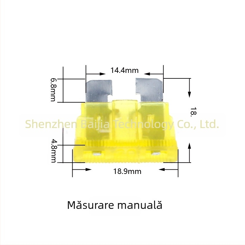Cutie cu 100 siguranțe auto tip lamă, colorate, dimensiune medie, 19x5x18.5 mm, zinc
