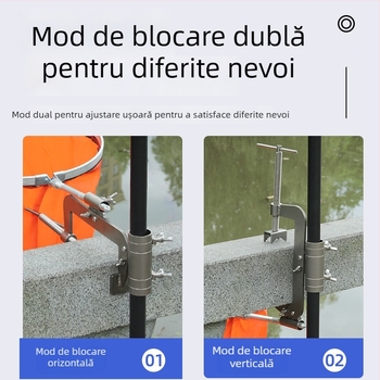 Platformă de pescuit plutitoare cu ponton și suport pentru umbrelă