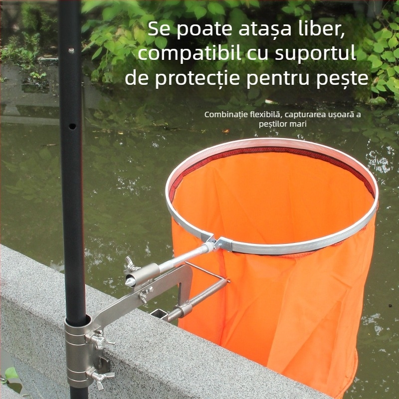 Platformă de pescuit plutitoare cu ponton și suport pentru umbrelă