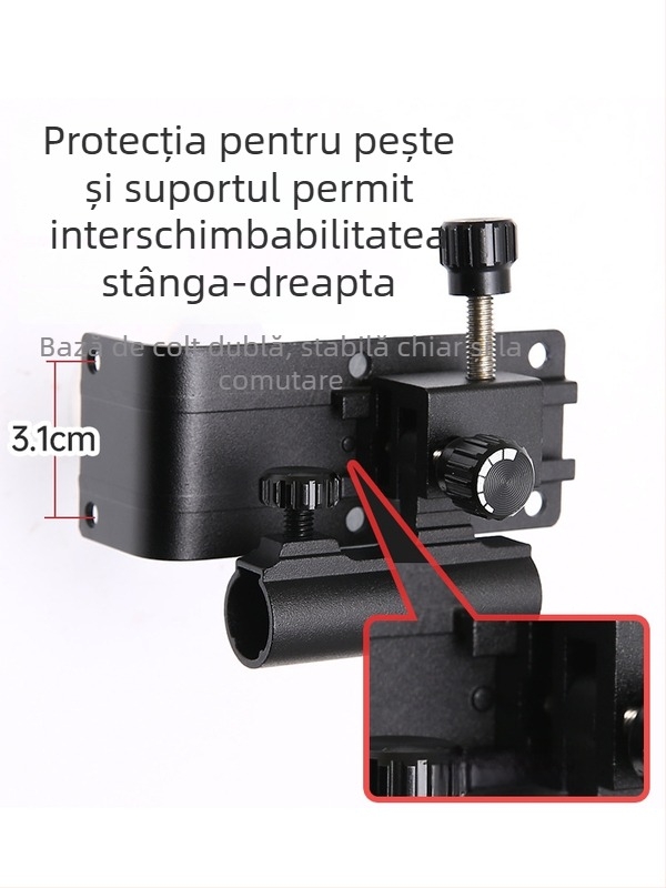 Set de trei piese de accesorii pentru cutia de pescuit: suport turret din aliaj aluminiu-magneziu și suport pentru umbrelă