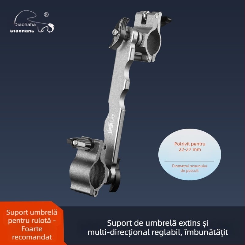 Suport extins pentru umbrelă la scaunul de pescuit, din aliaj aluminiu-magneziu, design european stil cavaler, accesorii suport umbrelă