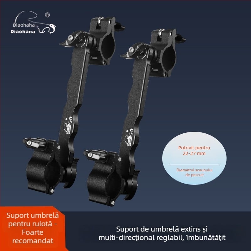 Suport extins pentru umbrelă la scaunul de pescuit, din aliaj aluminiu-magneziu, design european stil cavaler, accesorii suport umbrelă