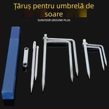 Fier din oțel solid pentru umbrelă de pescuit – suport metalic pentru piciorul umbrelei, utilizare în exterior