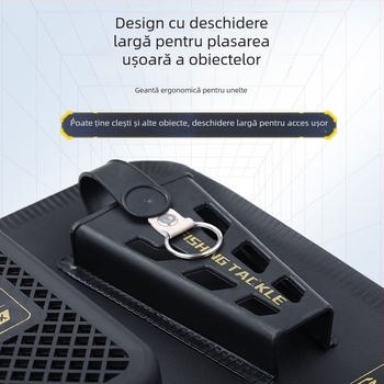 Geantă laterală pentru cutia de pescuit, accesorii multifuncționale, buzunar lateral pentru atașare, spațiu de depozitare pentru foarfece și unelte, buzunar lateral cu Velcro
