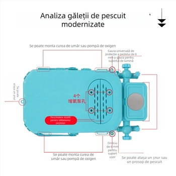 Cutie multifuncțională de pescuit ultraușoară, cu găleată-șezut pentru pești vii – găleată compactă pentru pescuit în râu